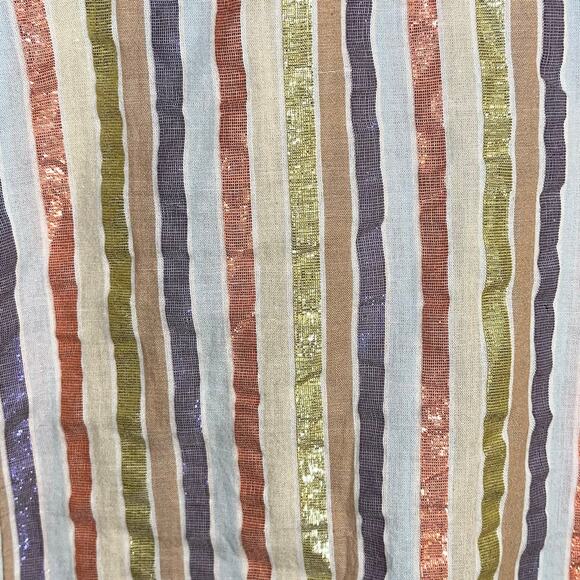 NWT Boden Multicolor Metallic Stripe Oversized Cotton Button‑Down Shirt US 8 - Picture 6 of 10